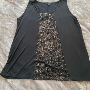 George Black Sequin Panel Tank Top (777)
